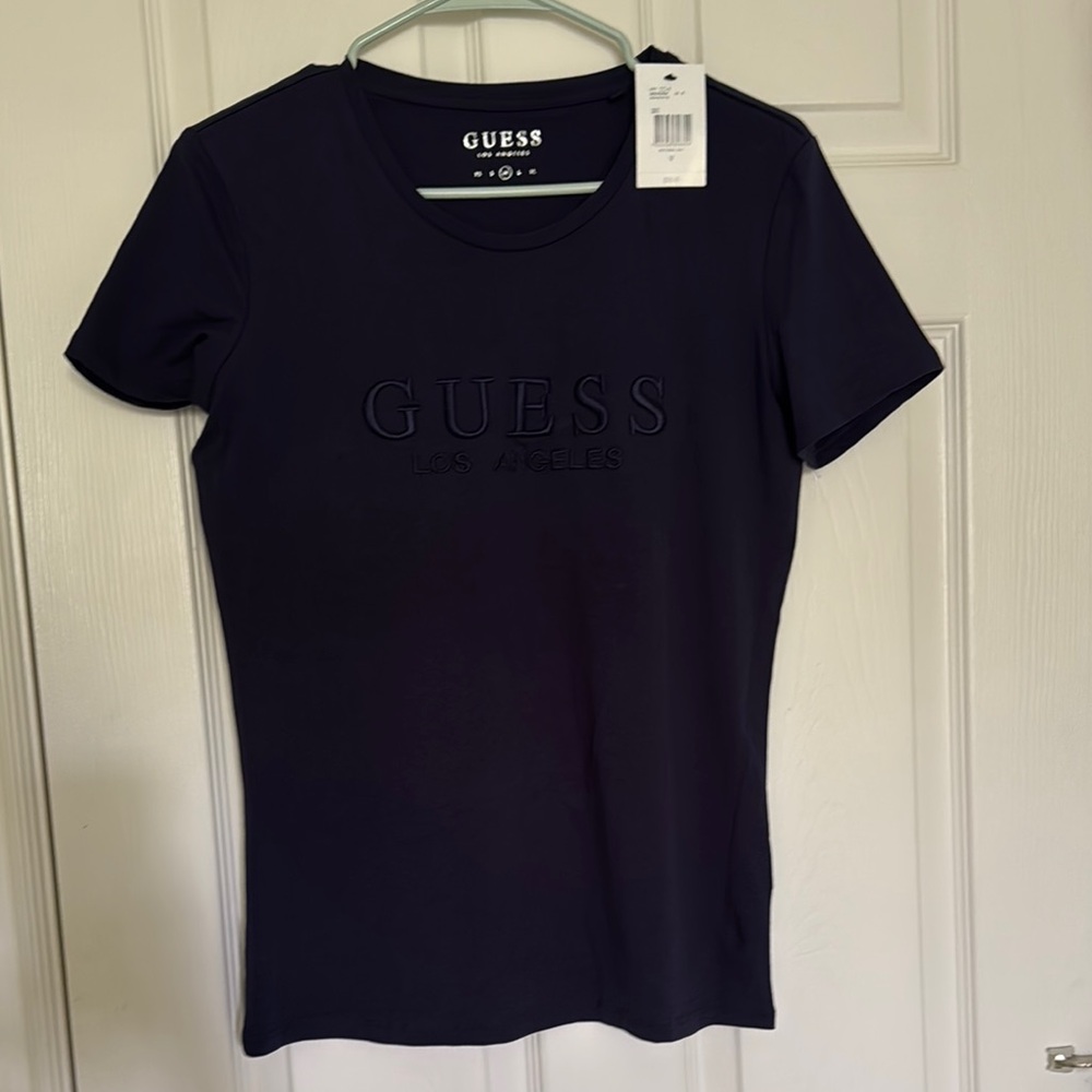 Guess Blue Fitted Navy T-Shirt